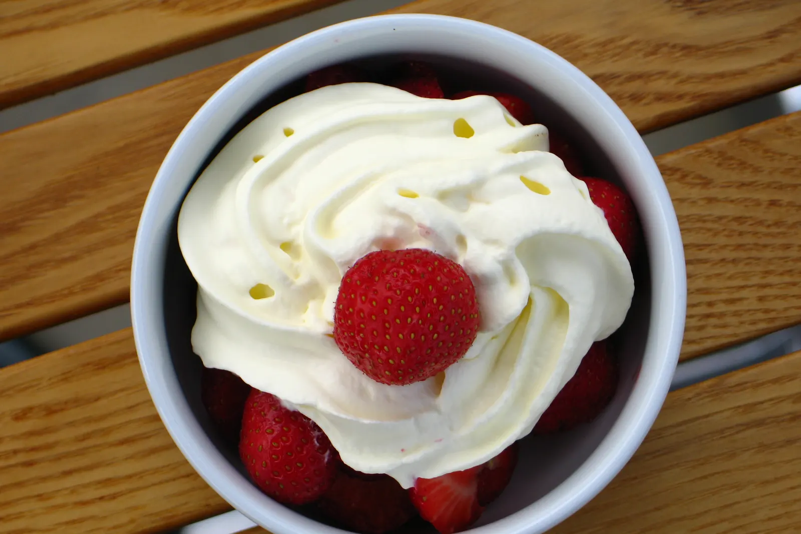 Fresh ripe strawberries with homemade whipped cream served at a Sweet n' Sassy Creations event near UTEP, El Paso TX